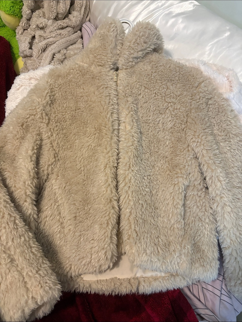 H&M Beige-Tan Faux-Sherpa Jacket